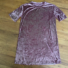 Load image into Gallery viewer, Pink Velvet Tshirt Dress